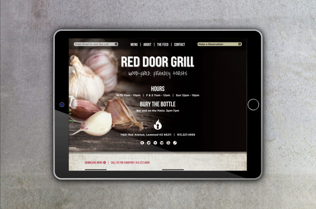 Red Door Grill Tablet Website