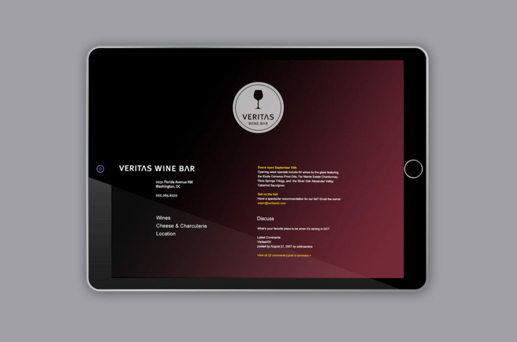 Veritas Wine Bar Website